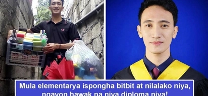 Sa ispongha nanggaling tagumpay niya! Young man graduates from college, paid tuition fees by selling all sorts of sponges