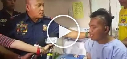Bato visits heroic policeman shot in the head while fighting drug pushers