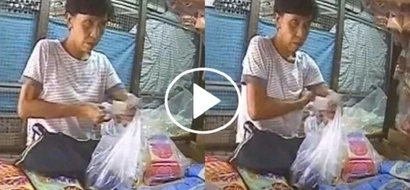 Old woman caught cheating to ask for more change from a store