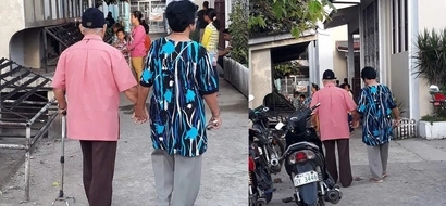 This sweet elderly couple holding hands while walking proves that forever does exist!