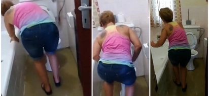 Daughter films her mom dancing while cleaning and it's hilarious