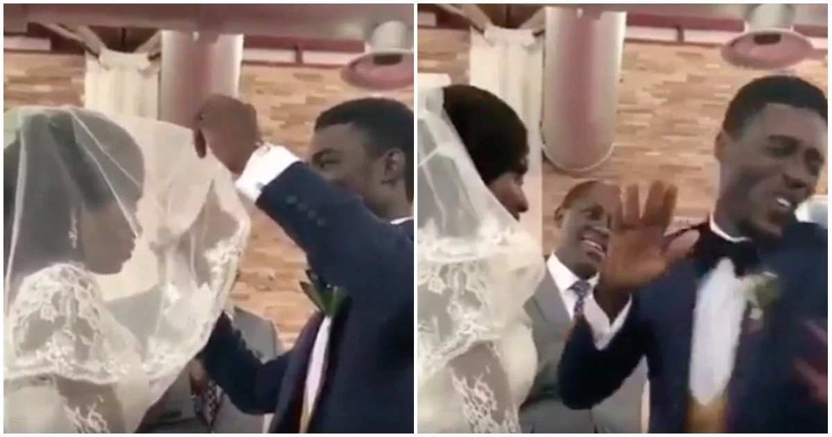 Sheer delight! This groom's heartwarming reaction after he unveils his bride will make your day
