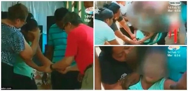 See sad moment when girl, 13, desperately tries to free herself as pastor exorcises DEMONS from her (photos, video)