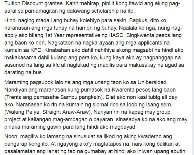 Student leader moves netizens to tears after inspiring graduation post Student leader moves netizens to tears after inspiring graduation post