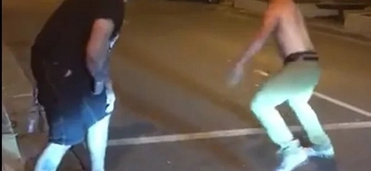 Bouncer uses Mayweather's signature move to knock out aggressive man