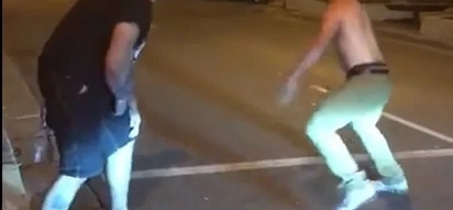 Bouncer uses Mayweather's signature move to knock out aggressive man