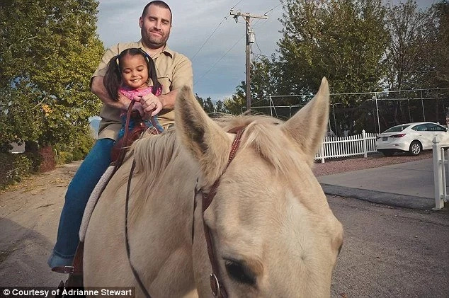 Maria with her adoptive father, Jason. Photo: The Stewart Family Maria with her adoptive father, Jason. Photo: The Stewart Family