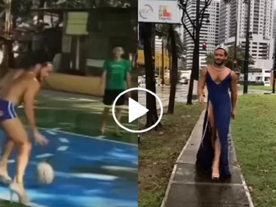 Amazing Sinon “Rogelia” Loresca did it again by playing basketball in high heels