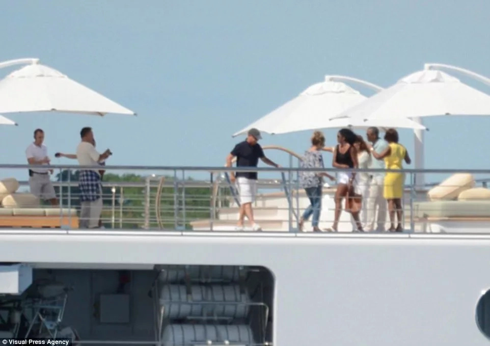 Barack and Michelle Obama seen on holiday with celebrities on N90b super yacht Barack and Michelle Obama seen on holiday with celebrities on N90b super yacht