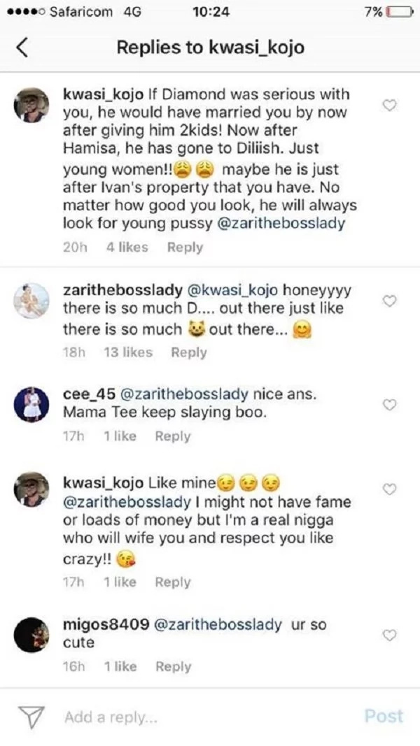 Diamond's wife promises to cheat on him anytime