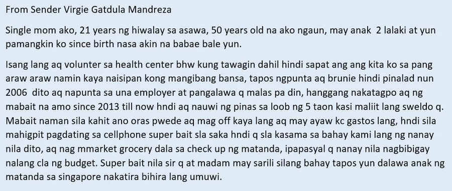Hindi na nakauwi sa pamilya! OFW shares story of struggles and pain as a single mother Hindi na nakauwi sa pamilya! OFW shares story of struggles and pain as a single mother