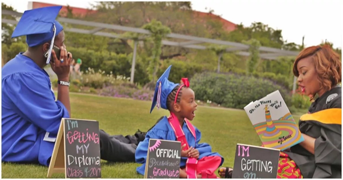 Meet three siblings aged 27, 18 and 4 who graduate in the same year (photo)