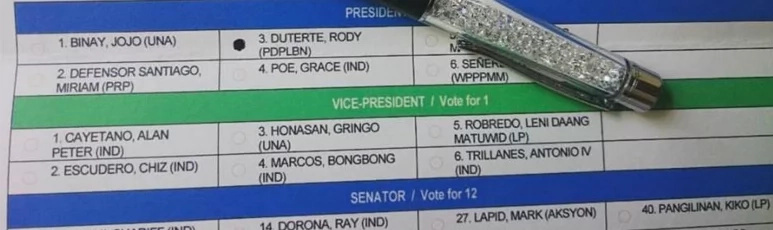 EXCLUSIVE: Odd ballots? 'Daang Matuwid' affixed to Mar-Leni names EXCLUSIVE: Odd ballots? 'Daang Matuwid' affixed to Mar-Leni names