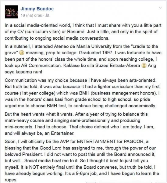 PAGCOR names new AVP for Entertainment PAGCOR names new AVP for Entertainment