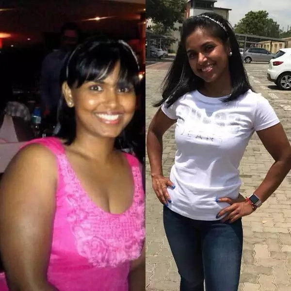 Sameshni pictured before and after her weight transformation. Source: sleekgeek.co.za Sameshni pictured before and after her weight transformation. Source: sleekgeek.co.za