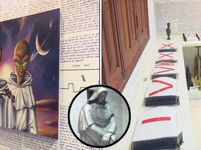 A man in Brazil leaves behind a locked room with 14 books of encrypted text and a $2500 statue after he left home to work on a ‘secretive project’!