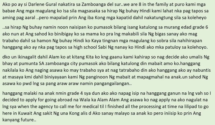 Hindi nakita ang ama sa huling pagkakataon! Kuwait based OFW recounts her pain when her father died Hindi nakita ang ama sa huling pagkakataon! Kuwait based OFW recounts her pain when her father died