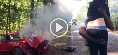 Valliant photographer risks his life by saving pregnant woman from burning car on the road
