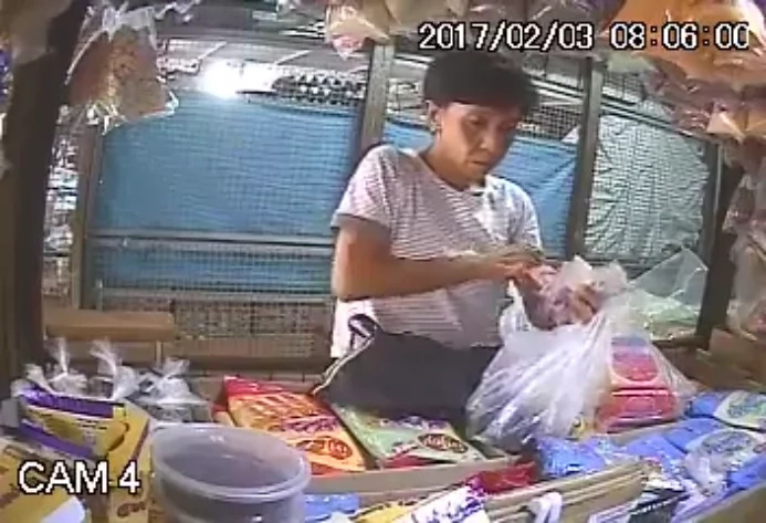 CCTV caught a woman in the act of stealing. CCTV caught a woman in the act of stealing.