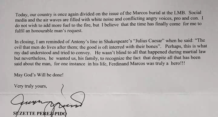 War veteran's daughter renege on anti-Marcos advocacy War veteran's daughter renege on anti-Marcos advocacy