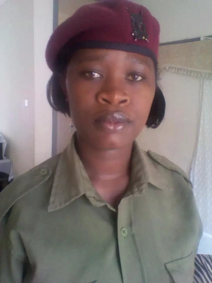 Pictures of the female police officer who shot herself at JKIA