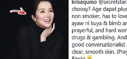 Kris Aquino has an ideal man checklist for those who wants to be her future boyfriend