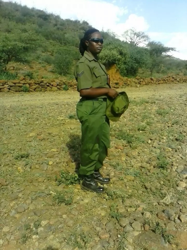 Pictures of the female police officer who shot herself at JKIA