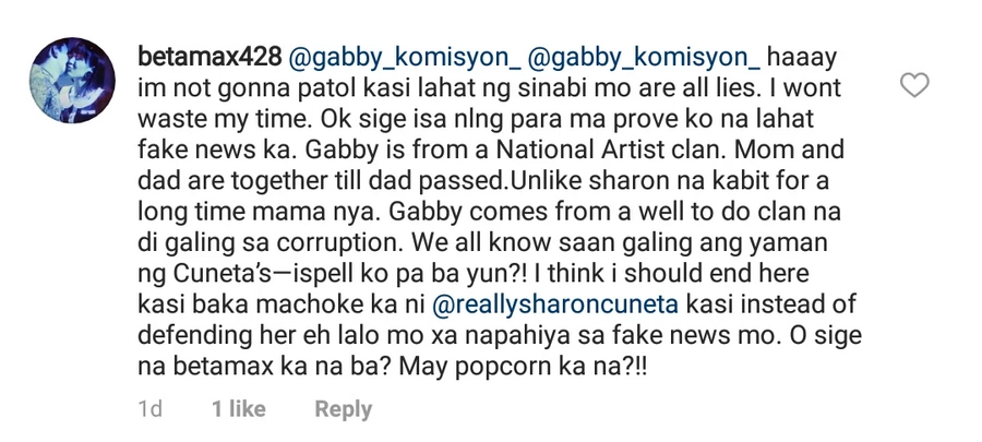 Galit na galit talaga si Mega! Sharon Cuneta defends herself from supporters of Gabby Concepcion who accused her of being a liar Galit na galit talaga si Mega! Sharon Cuneta defends herself from supporters of Gabby Concepcion who accused her of being a liar