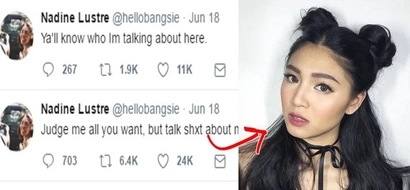 Nadine Lustre twitted “talk shxt about my friends.. Ill shut you all down”. Who do you think she’s referring to?