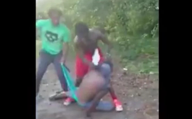 Two brothers fight a man that beat their mother Two brothers fight a man that beat their mother