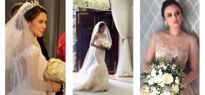 6 beautiful celebrity brides with the most talked about wedding gowns. Pinay celebrities who walked down the aisle with exquisite wedding dresses.