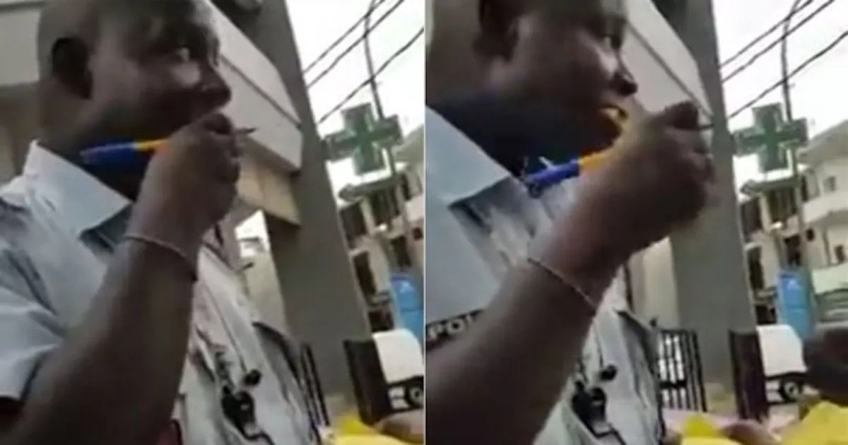 Busted! Cop, 35, swallows bribe money after being caught red-handed accepting it