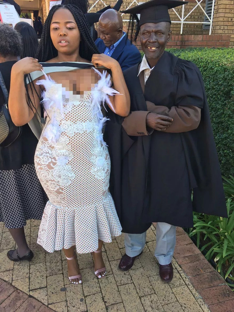 Proud graduate thanks her security guard dad for seeing her through university Proud graduate thanks her security guard dad for seeing her through university