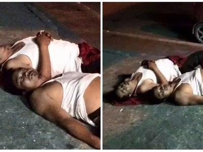 Hilarious photos of 2 drunk Pinoys sleeping on the sidewalk goes viral!