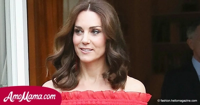 Duchess of Cambridge appeared in a red dress at a garden party. And it's very beautiful