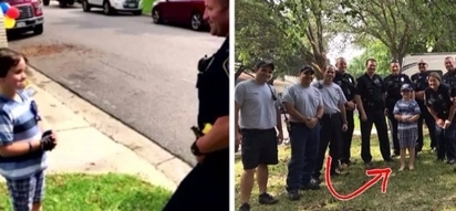 An 8-year-old kid was celebrating his birthday with no visitors. Then, men in uniform suddenly came along with a lovely surprise!