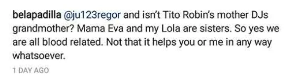 Hindi ba kapani-paniwala? Bela Padilla calls out a netizen for doubting her blood relationship to Daniel Padilla Hindi ba kapani-paniwala? Bela Padilla calls out a netizen for doubting her blood relationship to Daniel Padilla