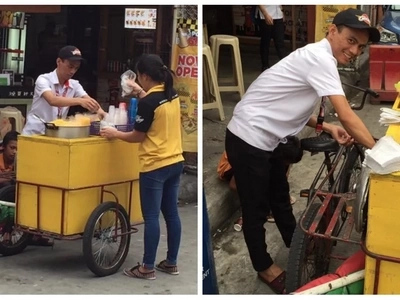 Sariling sikap lahat! A Pinoy senior high student warms the hearts of netizens by juggling his studies and selling corn at the same time!