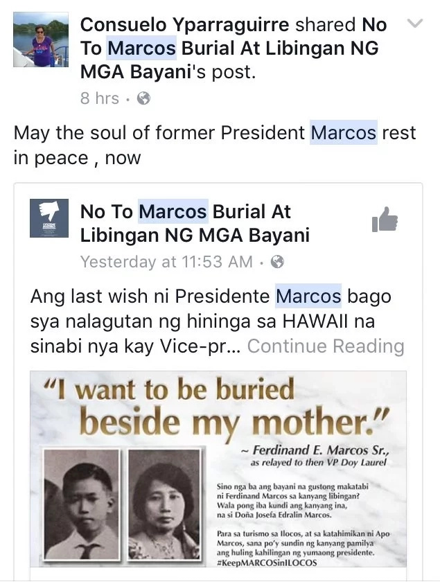 Ilocanos urge Duterte to let Marcos' remains stay in Ilocos Ilocanos urge Duterte to let Marcos' remains stay in Ilocos