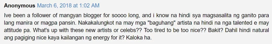 Panget daw ang ugali? Mangyan blogger rants on Twitter about Sofia Andres' alleged "attitude problem" Panget daw ang ugali? Mangyan blogger rants on Twitter about Sofia Andres' alleged "attitude problem"