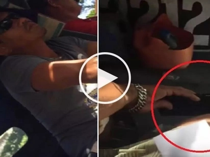 Disgusting Pinoy pervert in tricycle caught on camera taking video under student's skirt