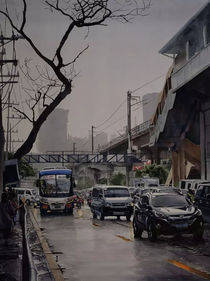 Filipino paintings show unbelievably realistic everyday traffic scenes Filipino paintings show unbelievably realistic everyday traffic scenes
