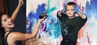 Ang galing! Solenn Heussaff shows incredible talent during painting session with nephew