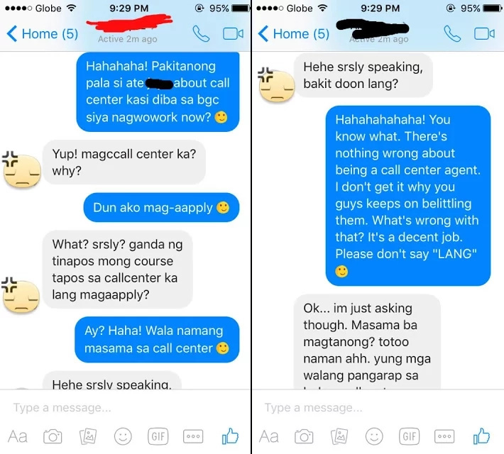 Girl asks her friend on how to apply in a Call Center. Her response ended their friendship! Girl asks her friend on how to apply in a Call Center. Her response ended their friendship!