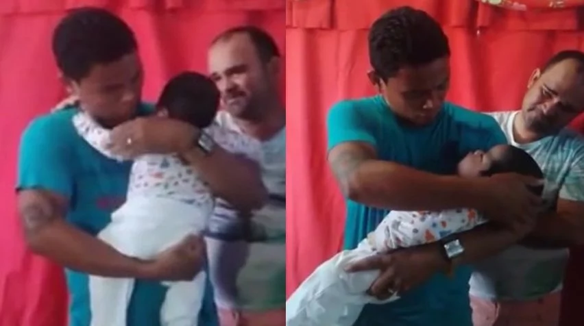 This father takes out his son from coffin and doesn't want to put him back This father takes out his son from coffin and doesn't want to put him back