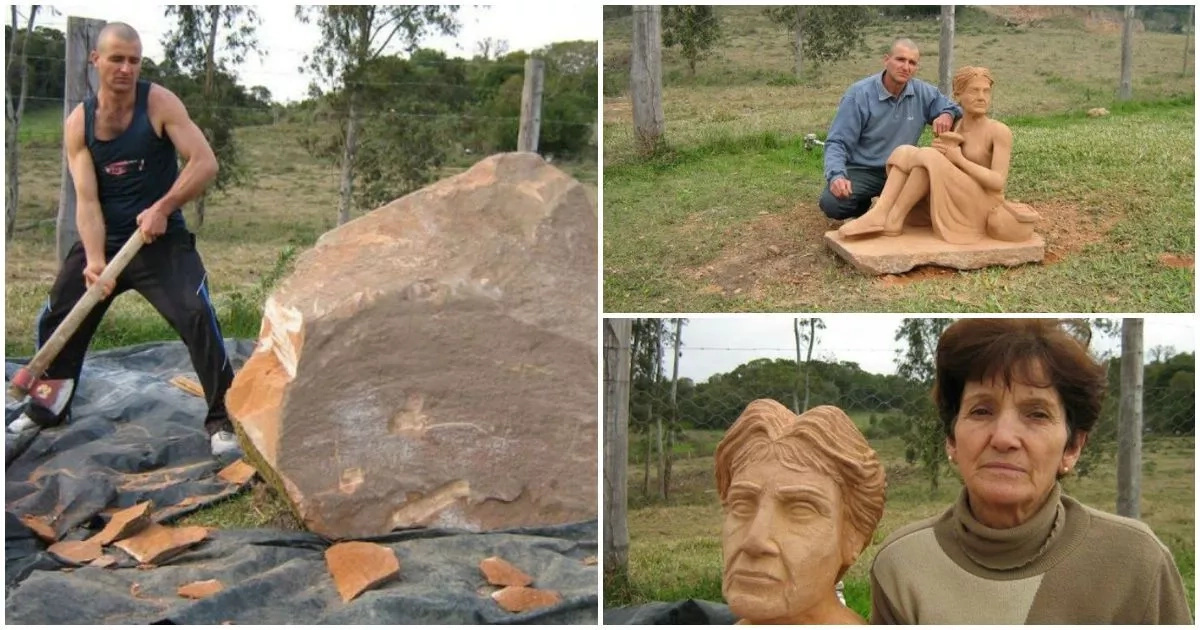 This son carves beautiful rock sculpture in touching tribute to his mother (photos)