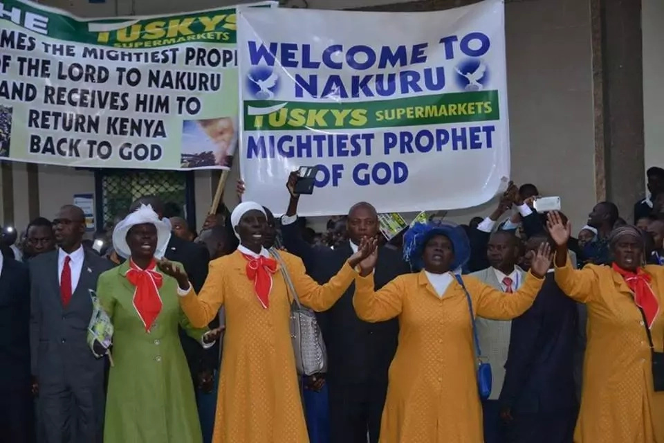 Prophet Owuor given grand welcome by followers in Nakuru