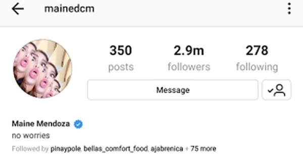 Maine Mendoza unfollows Alden Richards on Instagram Maine Mendoza unfollows Alden Richards on Instagram