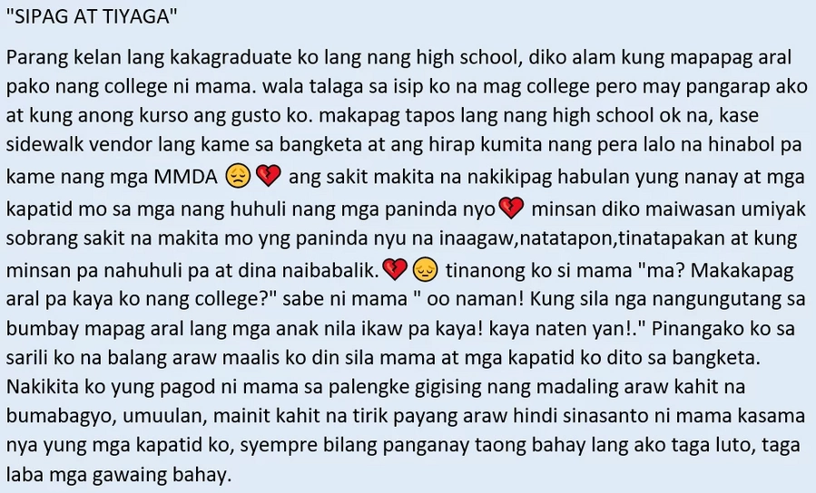 Sipag at tiyaga ang puhunan! Inspiring story of a working student and how he managed to juggle his job and studies Sipag at tiyaga ang puhunan! Inspiring story of a working student and how he managed to juggle his job and studies