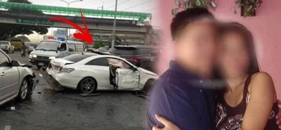 Di napigil ni misis! Angry wife rams brand new Toyota Fortuner into husband's precious Mercedes when she catches him with other woman!
